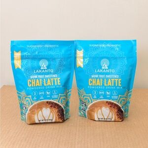 2 X Lakanto Chai Latte Powdered Drink Mix 10oz Vegan Sugar Free Gluten Free